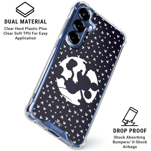 Disney Mickey Mouse Falling Silhouette Galaxy S25 Plus Clear Case