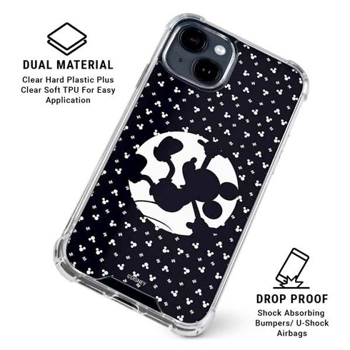 Disney Mickey Mouse Falling Silhouette iPhone 15 Clear Case