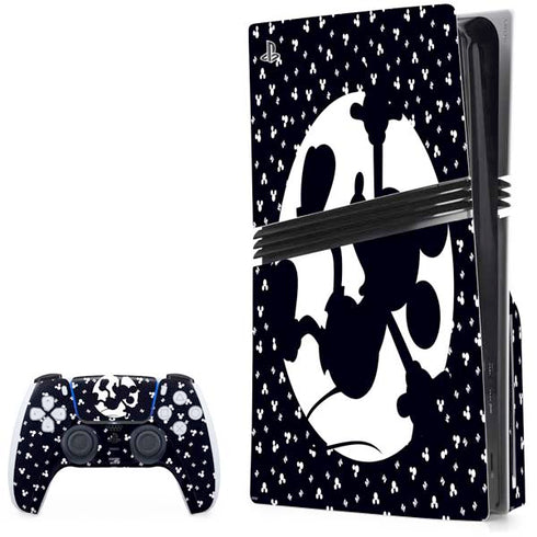 Disney Mickey Mouse Falling Silhouette PS5 Pro Disk Bundle Skin