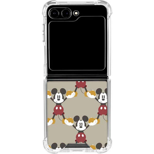 Disney Mickey Mouse Pattern Formation Galaxy Z Flip6 Clear Case