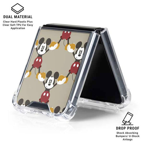 Disney Mickey Mouse Pattern Formation Galaxy Z Flip6 Clear Case