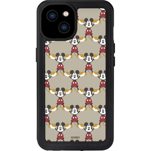 Disney Mickey Mouse Pattern Formation iPhone 15 Plus Waterproof Case