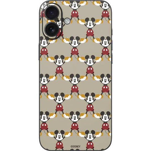 Disney Mickey Mouse Pattern Formation iPhone 16 Plus Skin