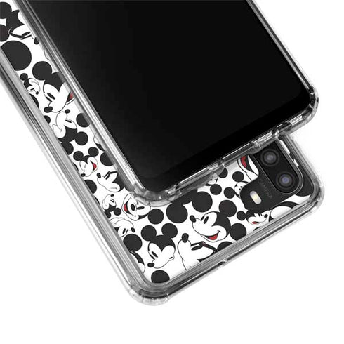 Disney Mickey Mouse Face Pattern Galaxy A21 Clear Case