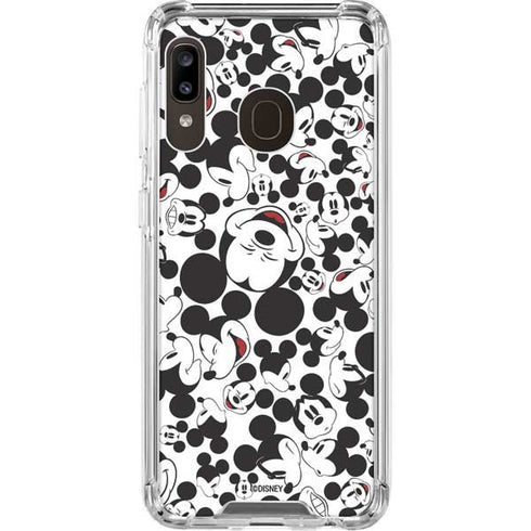 Disney Mickey Mouse Face Pattern Galaxy A30 Clear Case