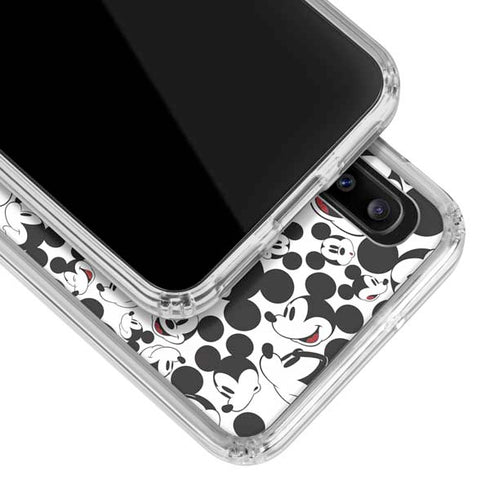 Disney Mickey Mouse Face Pattern Galaxy A30 Clear Case