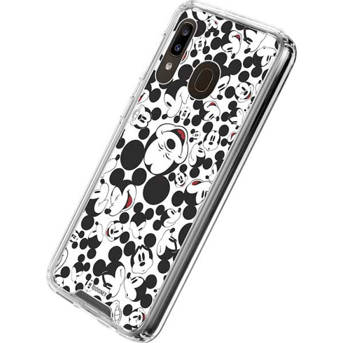 Disney Mickey Mouse Face Pattern Galaxy A30 Clear Case