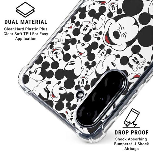 Disney Mickey Mouse Face Pattern Galaxy A36 5G Clear Case