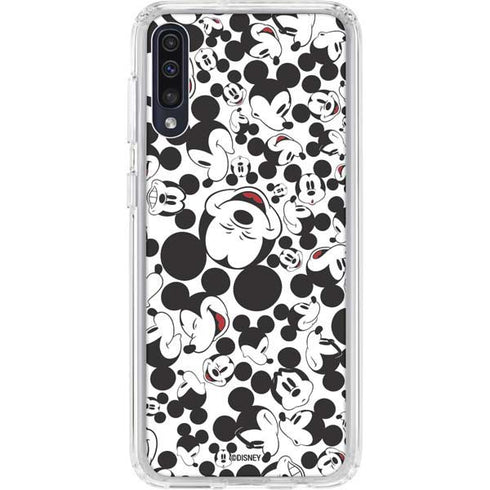 Disney Mickey Mouse Face Pattern Galaxy A50 Clear Case