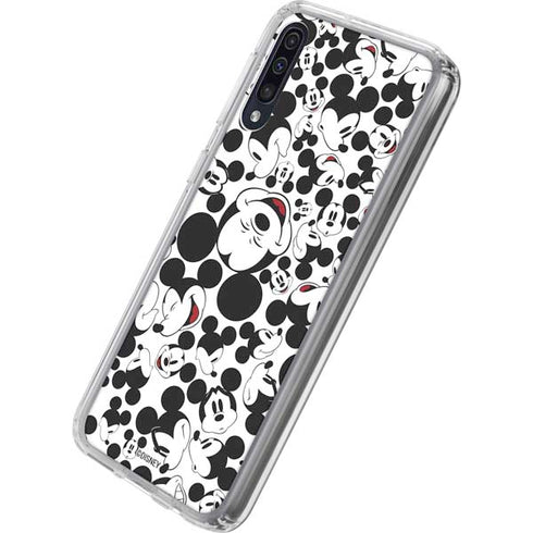 Disney Mickey Mouse Face Pattern Galaxy A50 Clear Case