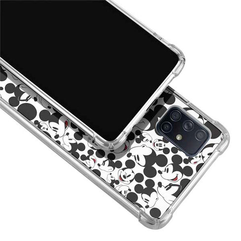Disney Mickey Mouse Face Pattern Galaxy A51 5G Clear Case