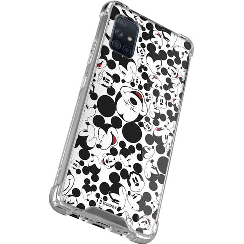 Disney Mickey Mouse Face Pattern Galaxy A51 5G Clear Case