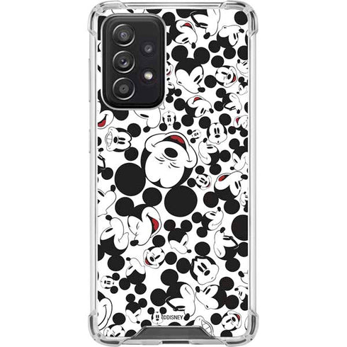 Disney Mickey Mouse Face Pattern Galaxy A52 5G Clear Case
