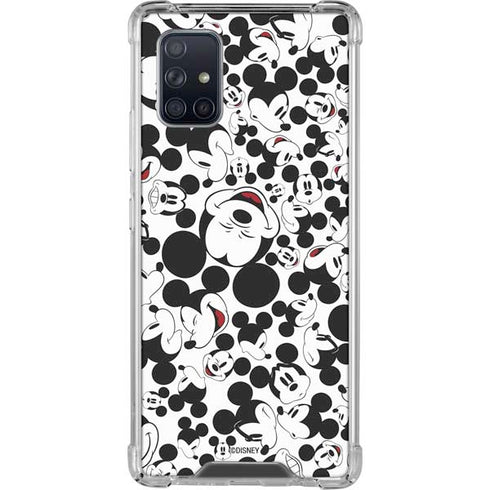 Disney Mickey Mouse Face Pattern Galaxy A71 5G Clear Case