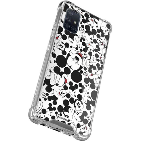 Disney Mickey Mouse Face Pattern Galaxy A71 5G Clear Case
