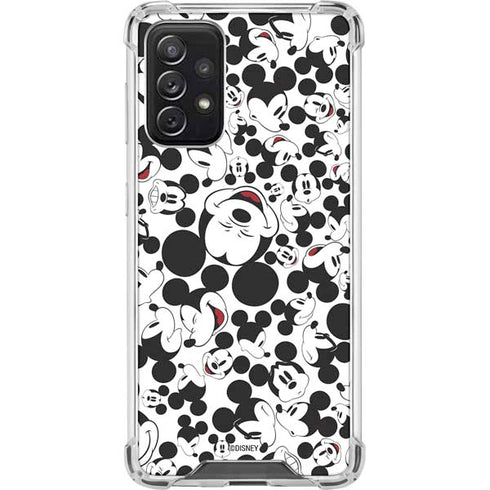 Disney Mickey Mouse Face Pattern Galaxy A72 5G Clear Case