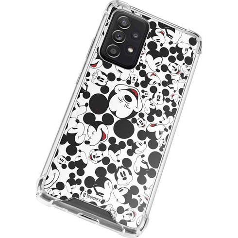 Disney Mickey Mouse Face Pattern Galaxy A72 5G Clear Case