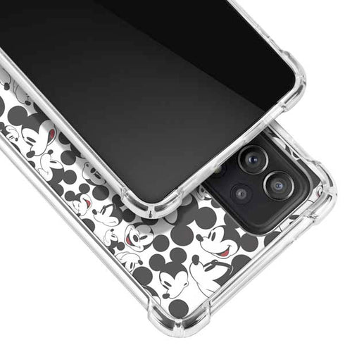 Disney Mickey Mouse Face Pattern Galaxy A72 5G Clear Case