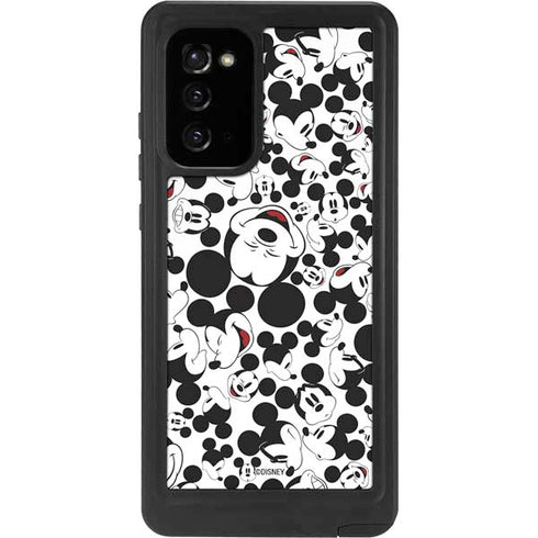 Disney Mickey Mouse Face Pattern Galaxy Note20 5G Waterproof Case