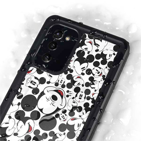 Disney Mickey Mouse Face Pattern Galaxy Note20 5G Waterproof Case