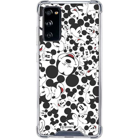 Disney Mickey Mouse Face Pattern Galaxy S20 FE Clear Case