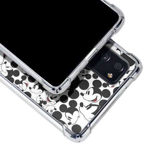 Disney Mickey Mouse Face Pattern Galaxy S20 FE Clear Case