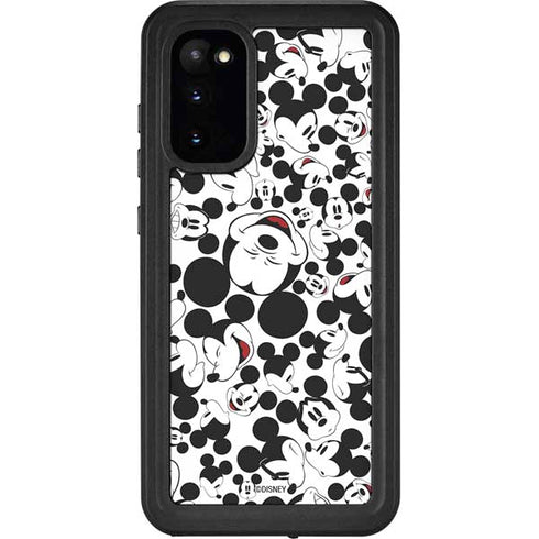 Disney Mickey Mouse Face Pattern Galaxy S20 Waterproof Case