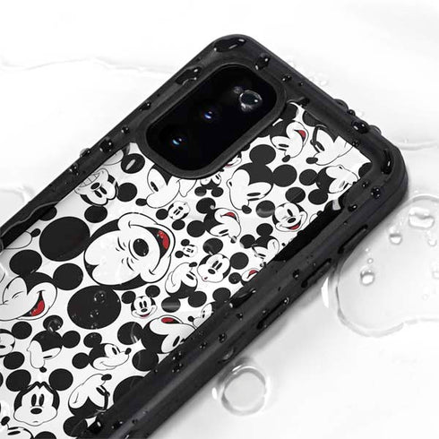 Disney Mickey Mouse Face Pattern Galaxy S20 Waterproof Case