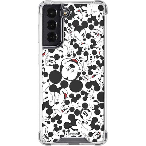Disney Mickey Mouse Face Pattern Galaxy S21 5G Clear Case