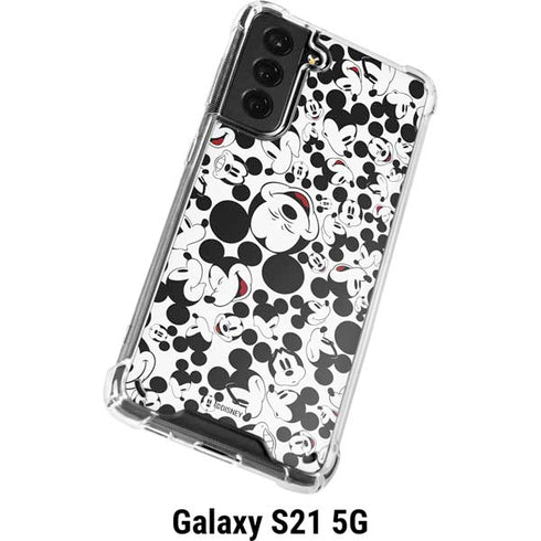 Disney Mickey Mouse Face Pattern Galaxy S21 5G Clear Case