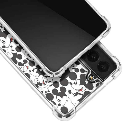 Disney Mickey Mouse Face Pattern Galaxy S21 5G Clear Case