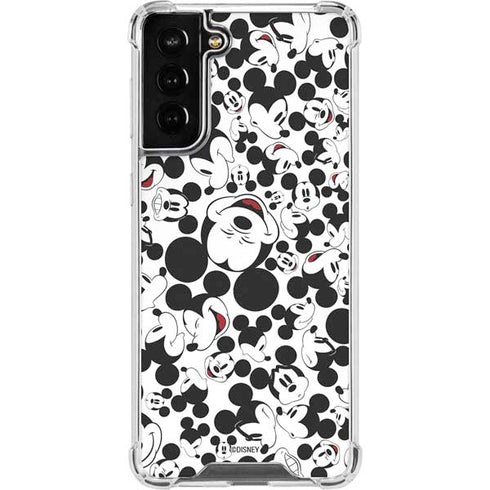 Disney Mickey Mouse Face Pattern Galaxy S21 FE Clear Case