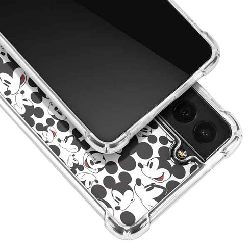 Disney Mickey Mouse Face Pattern Galaxy S21 FE Clear Case