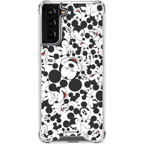 Disney Mickey Mouse Face Pattern Galaxy S21 Plus 5G Clear Case