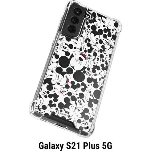 Disney Mickey Mouse Face Pattern Galaxy S21 Plus 5G Clear Case