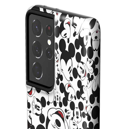 Disney Mickey Mouse Face Pattern Galaxy S21 Ultra 5G Pro Case