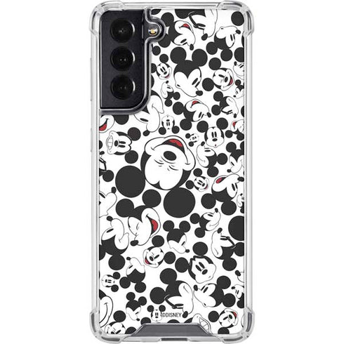 Disney Mickey Mouse Face Pattern Galaxy S22 Clear Case