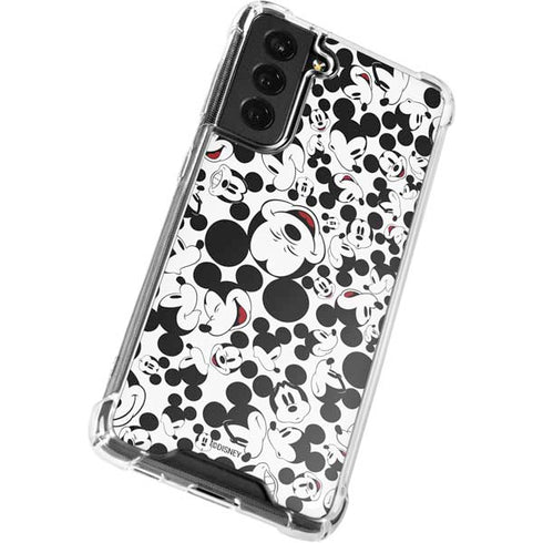 Disney Mickey Mouse Face Pattern Galaxy S22 Clear Case