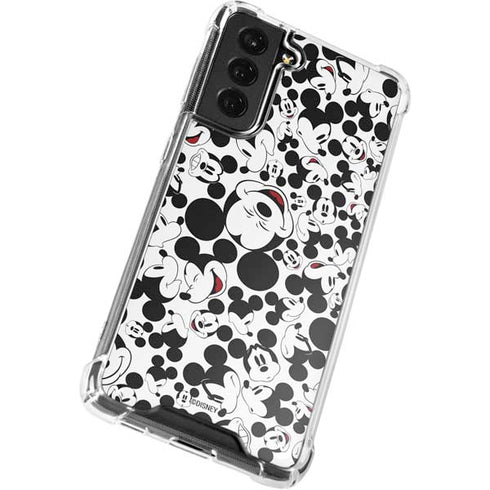 Disney Mickey Mouse Face Pattern Galaxy S22 Plus Clear Case