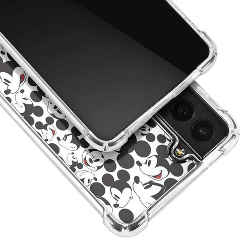 Disney Mickey Mouse Face Pattern Galaxy S22 Plus Clear Case