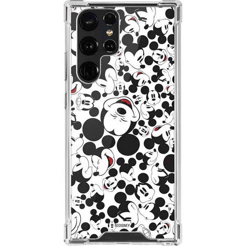 Disney Mickey Mouse Face Pattern Galaxy S22 Ultra Clear Case