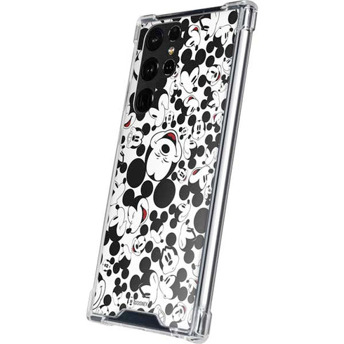 Disney Mickey Mouse Face Pattern Galaxy S22 Ultra Clear Case
