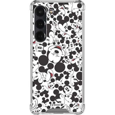 Disney Mickey Mouse Face Pattern Galaxy S23 Clear Case