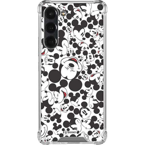 Disney Mickey Mouse Face Pattern Galaxy S23 Plus Clear Case