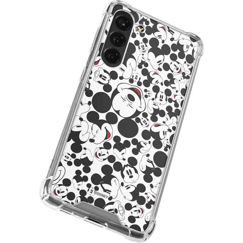 Disney Mickey Mouse Face Pattern Galaxy S23 Plus Clear Case