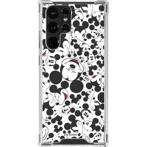 Disney Mickey Mouse Face Pattern Galaxy S23 Ultra Clear Case
