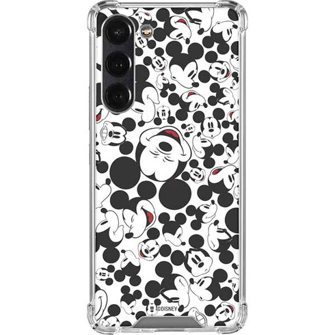 Disney Mickey Mouse Face Pattern Galaxy S24 FE Clear Case