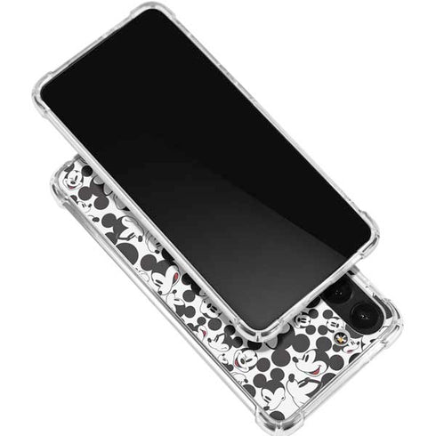 Disney Mickey Mouse Face Pattern Galaxy S24 FE Clear Case