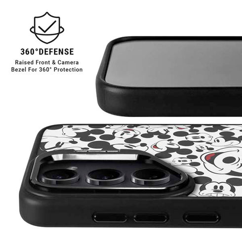 Disney Mickey Mouse Face Pattern Galaxy S25 Kickstand Case