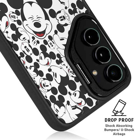 Disney Mickey Mouse Face Pattern Galaxy S25 Kickstand Case